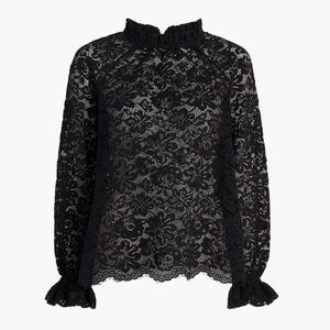Hill House Home Black Lace Long Sleeve Millie Top